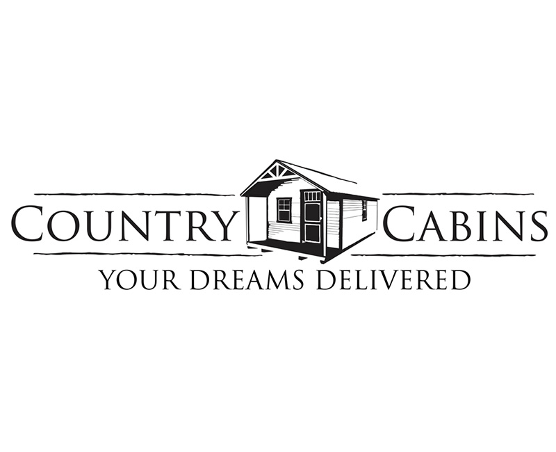 Country Cabins black and white logo